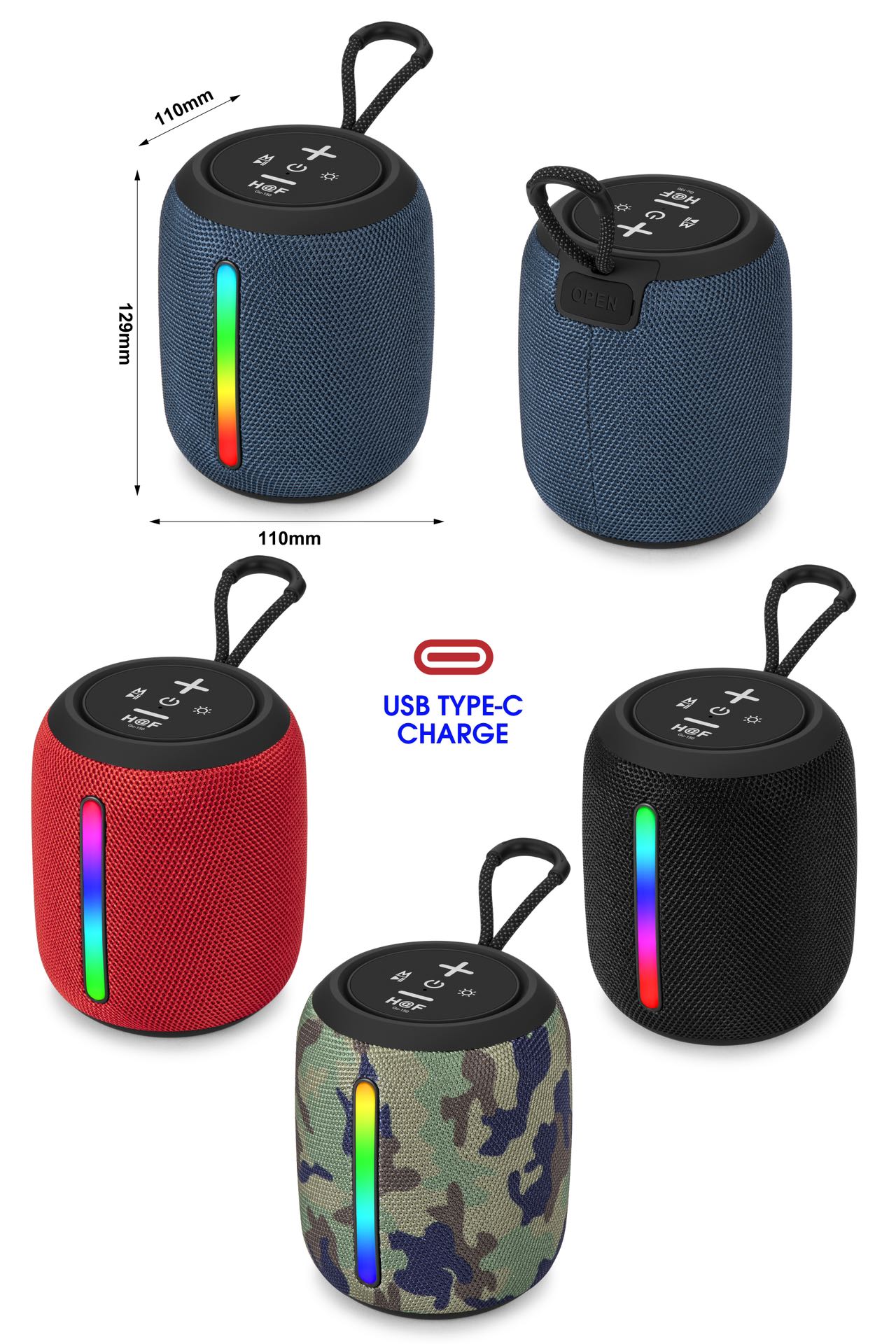 H@F GU-150 Altoparlant Portativ me Karikim Solar dhe Bluetooth