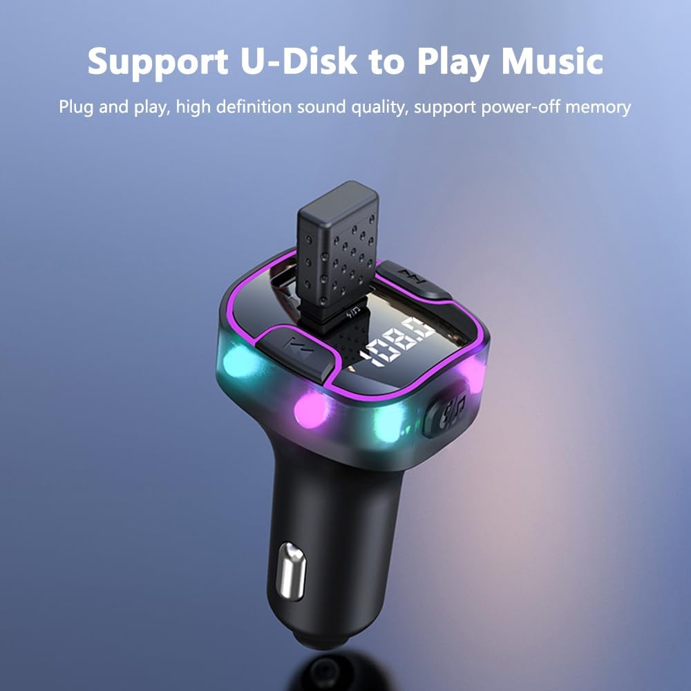 Earldom ET-M99 Transmetues FM Bluetooth 4-në-1 me QC 3.0, USB-C PD dhe Hands-Free