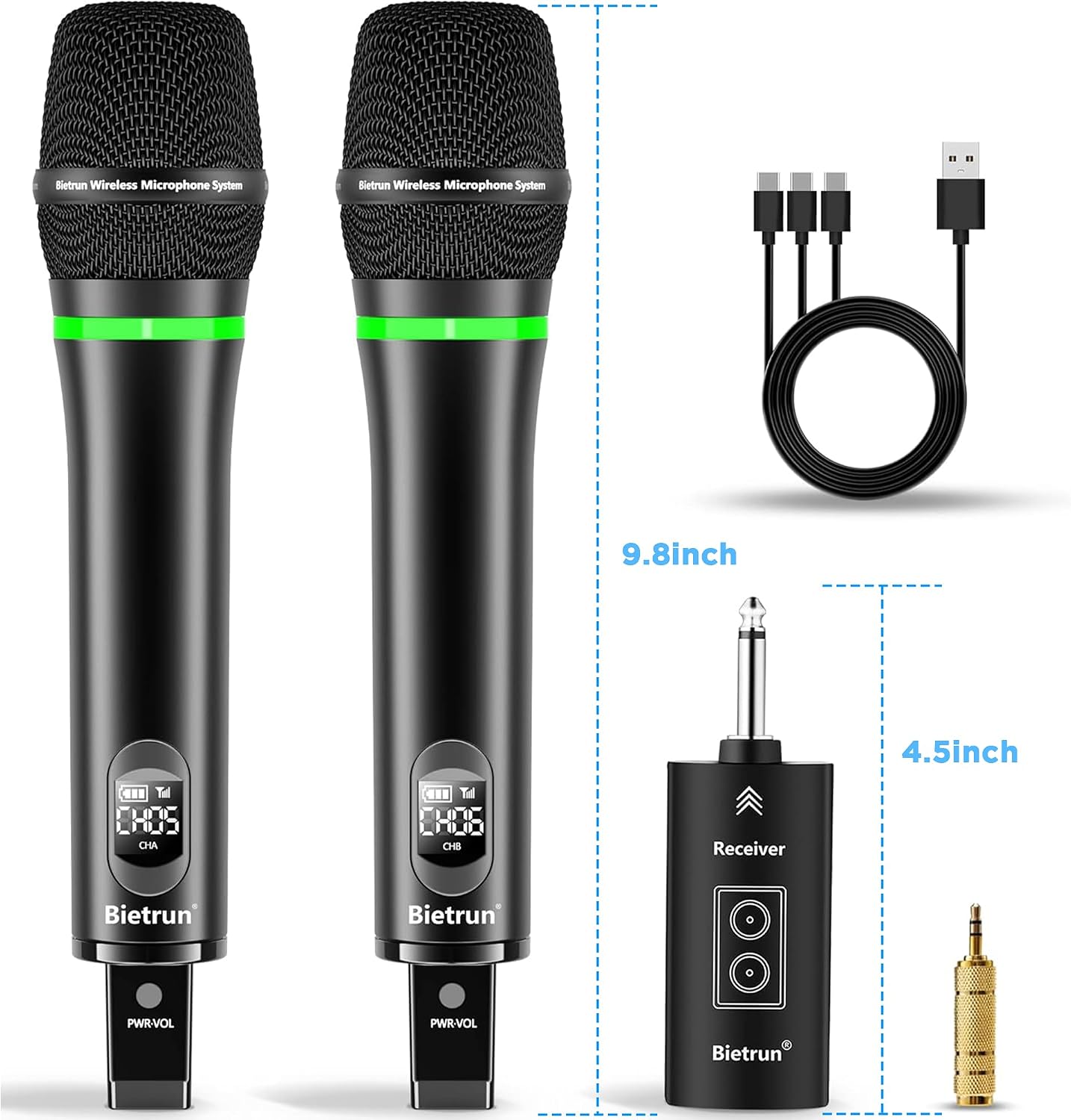 W200B Mikrofon Wireless Karaoke me Bluetooth, Bateri të Integruar dhe Efekte Zëri