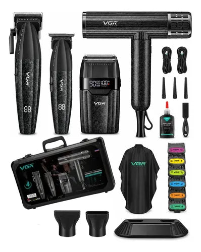 VGR V-640 S4 Professional Set me Makine të Madhe, Makine të Vogel, Valak dhe Tharëse Flokësh, pamja 3