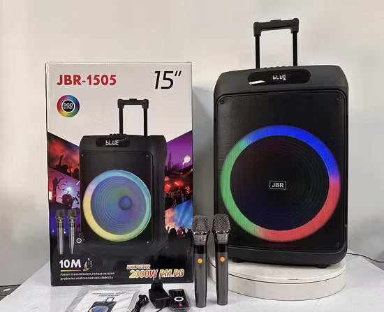 JBR-1505 15-inch Party Bluetooth Speaker with LED Lighting Effects