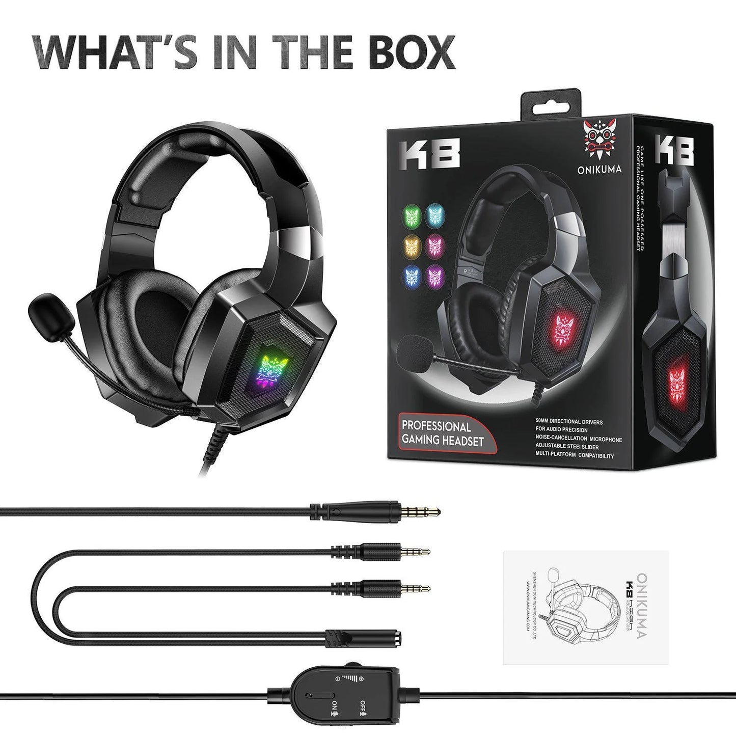 Kufje gaming - ONIKUMA K8