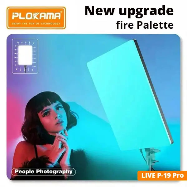 Panel Ndriçimi LED RGB Plokama Live P19 Pro 19 Inç për Foto, Video dhe Live Streaming