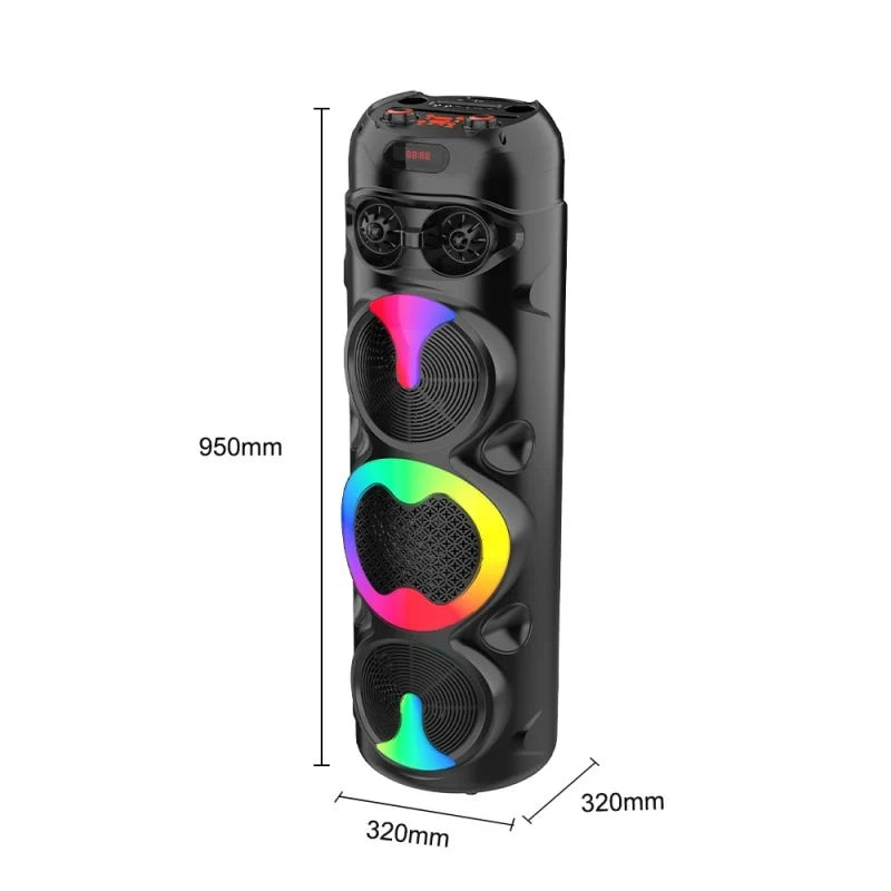 Sing-e ZQS8309 Zmadhues Zëri Portativ me 3 Altoparlantë 8″, Bluetooth dhe RGB