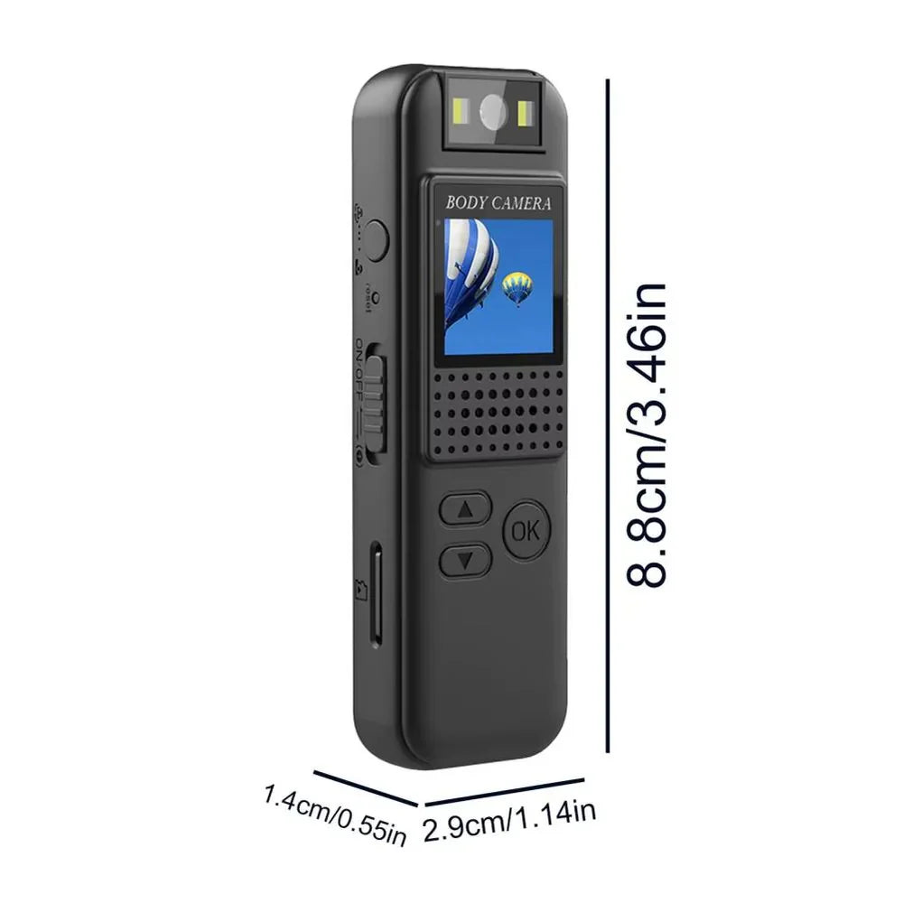 Mini Kamera Trupi CS08 1080P Full HD me Lente 180° të Rrotullueshme, Clip të Pasëm dhe Vizion Nate