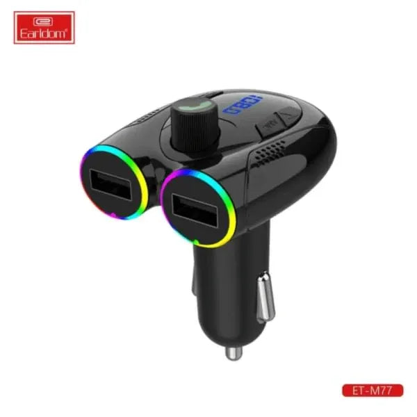 Earldom ET-M77 Transmetues FM për Veturë me Bluetooth 5.0, Karikim 3.1A dhe RGB