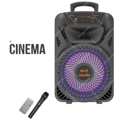 Sing-E ZQS8173W Zmadhues Zëri Portativ 8 inç me Bluetooth, 2 Mikrofona Pa Tela dhe LED RGB