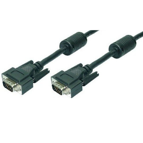 LogiLink CV0003 Kabllo VGA 5m, HD15 M/M, 1080p, 2x Ferrit, e Zezë