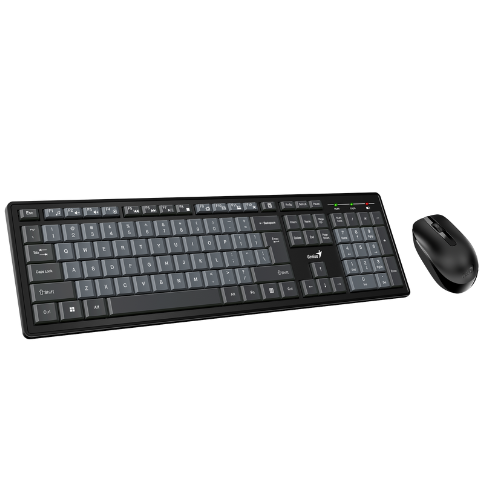 Genius KM-8200 Set Tastierë + Maus Wireless, i Zi dhe Gri