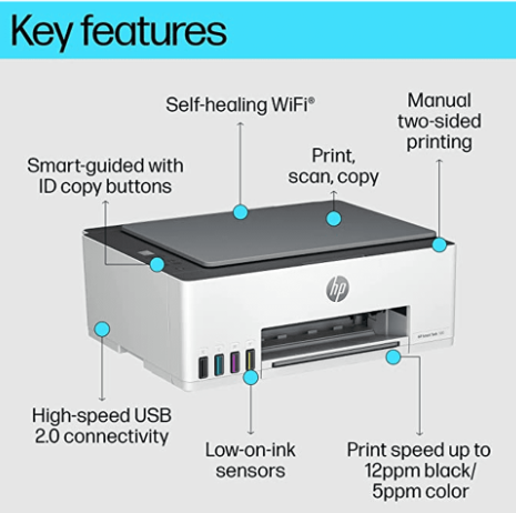 HP Smart Tank 580 All-in-One Printer, Multifunksional, Wi-Fi, Print/Scan/Copy, pamja 4