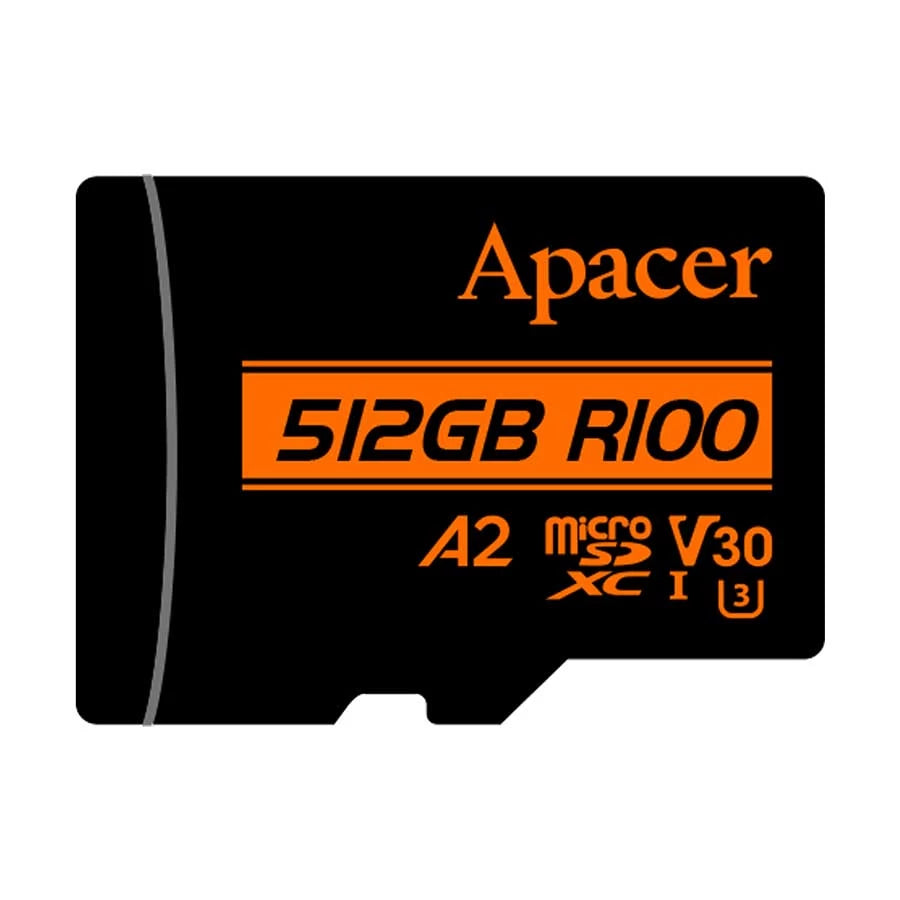 Apacer Micro SDXC 512GB, UHS-I U3 V30 A2, Up to 10