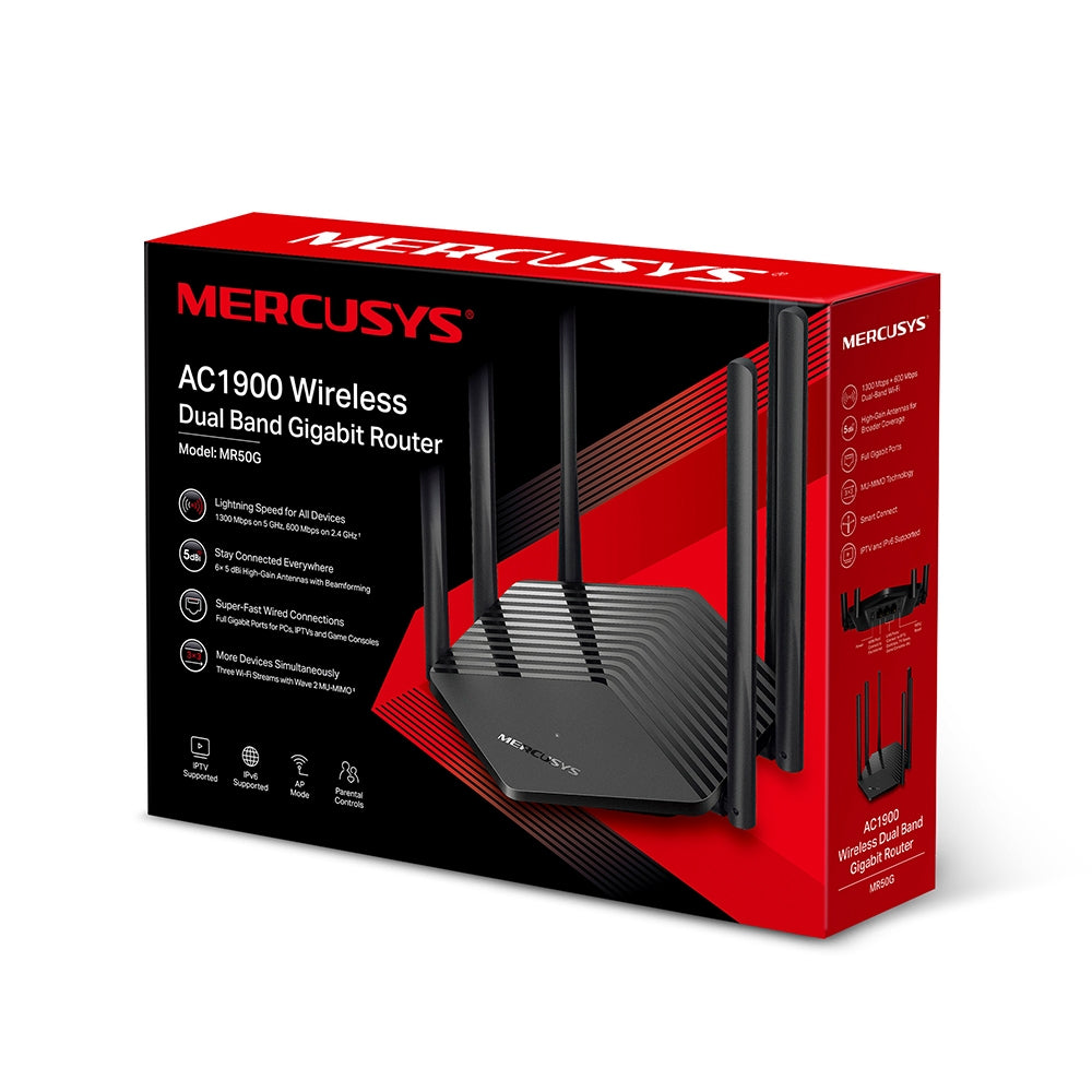 Mercusys MR50G router AC1900 me 6 antena, pamja 3