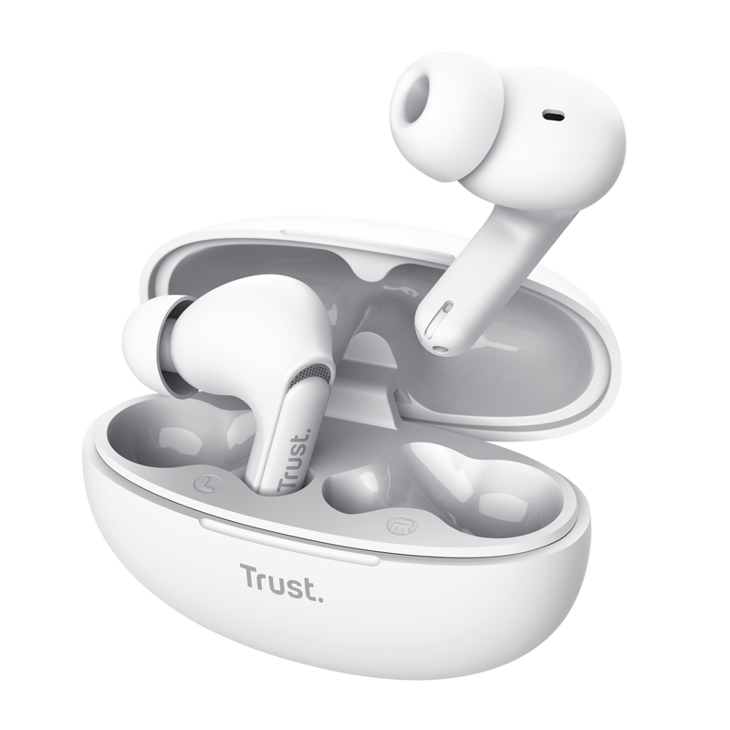 Trust Yavi kufje Bluetooth earbuds të bardha