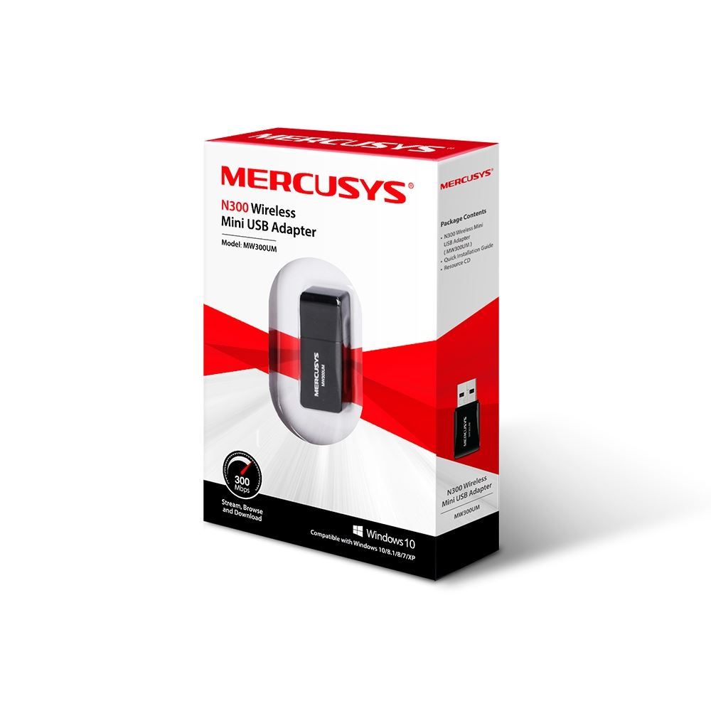 Mercusys MW300UM adapter Wi-Fi USB mini
