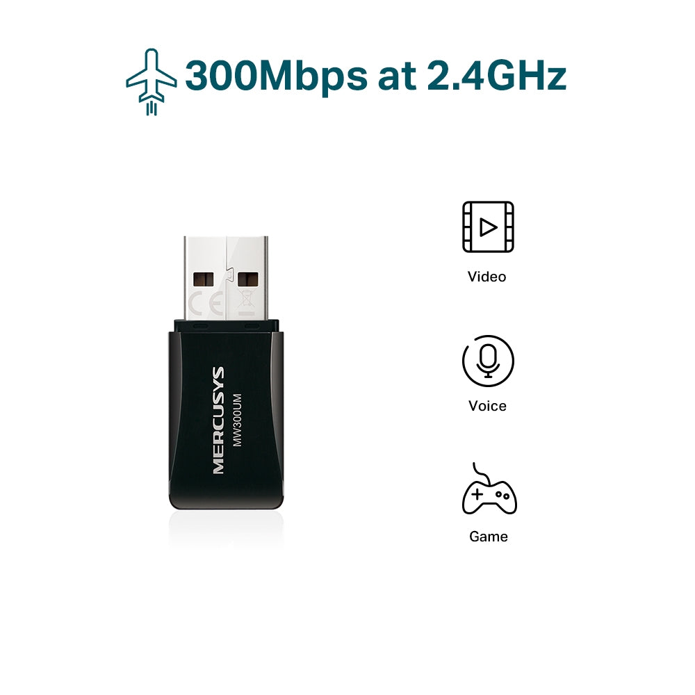 Mercusys MW300UM adapter Wi-Fi USB mini, pamja 3