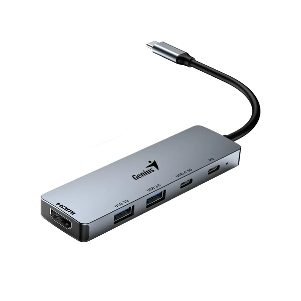 Genius UH-500 Hub USB me 4 Porta, USB-C, USB-A 3.0 dhe HDMI 4K