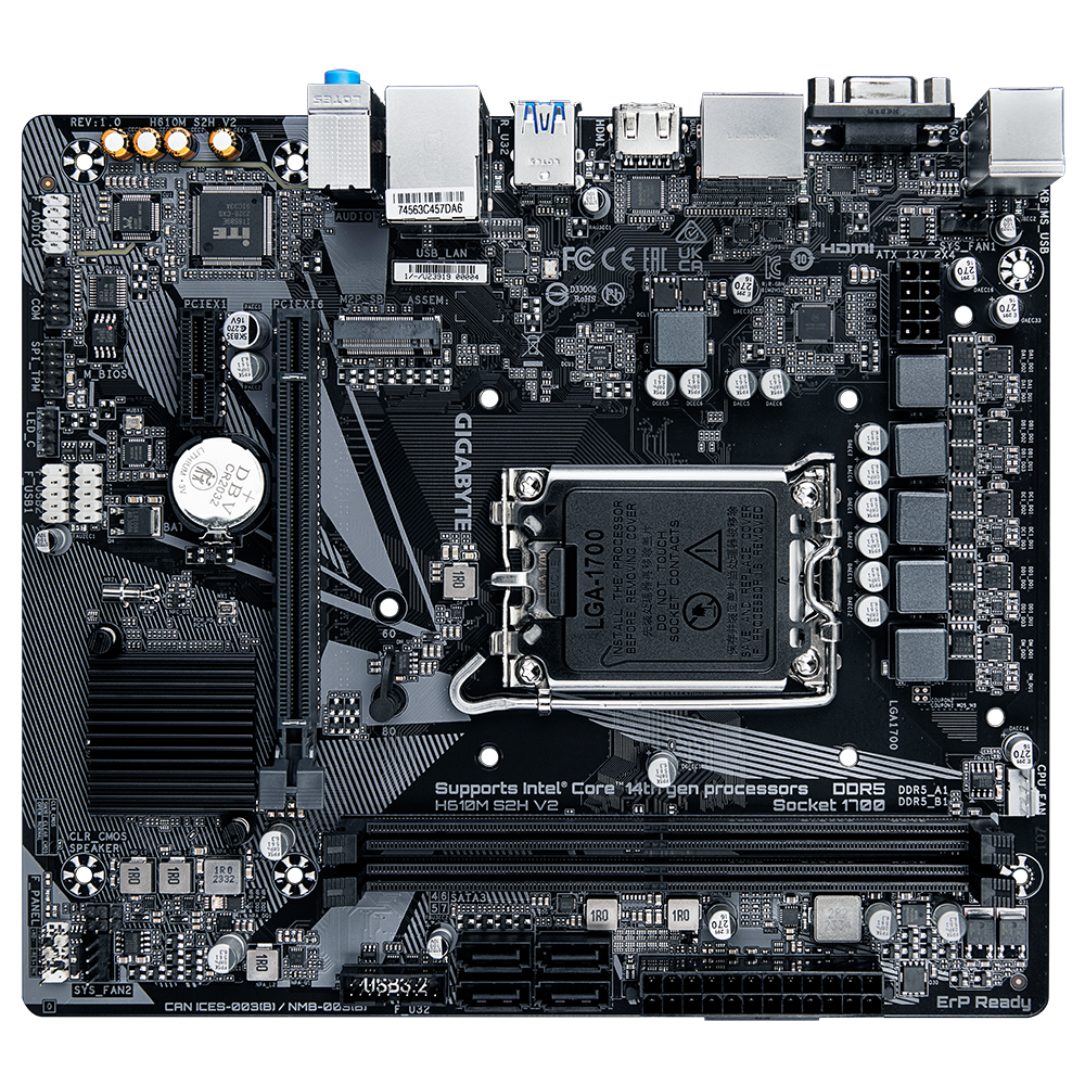 GIGABYTE MB H610 Chipset Intel with 4+1+1 Hybrid P