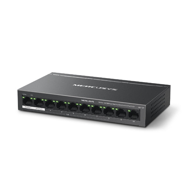 Mercusys MS110P switch 10 porta me PoE+, pamja 2