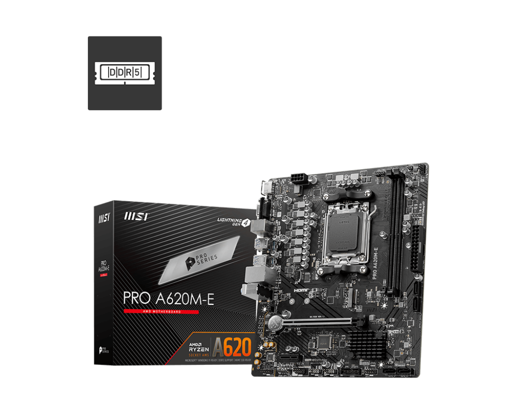 Msi PRO A620m-e Motherboard, AM5, Amd Ryzen 7000/8000/9000, Ddr5 – Komponentë PC