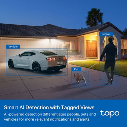 TP-Link Tapo C720 Smart Floodlight Kamera Sigurie 2K QHD me 2800 Lumen, Ndriçim 270°, Audio Dyanshëm dhe Garancion 12 Muaj