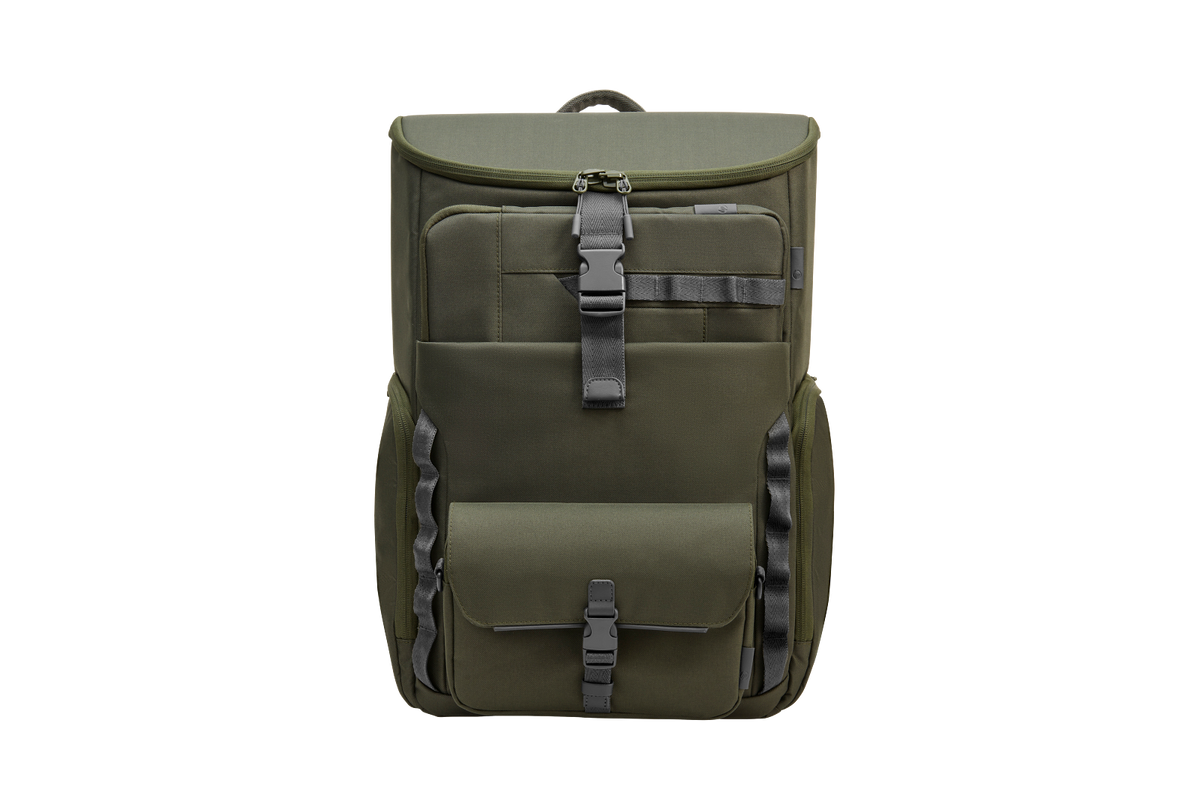 HP Modular 15.6" Laptop Backpack, Çantë Shpine për Laptop me Dizajn Modular dhe Ndarje të Organizuar, Gri/Verde