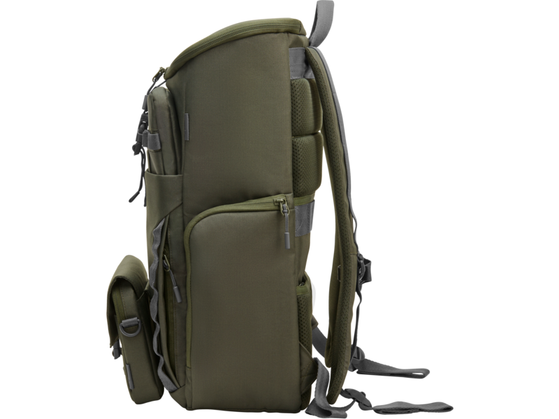 HP Modular 15.6" Laptop Backpack, Çantë Shpine për Laptop me Dizajn Modular dhe Ndarje të Organizuar, Gri/Verde, pamja 2