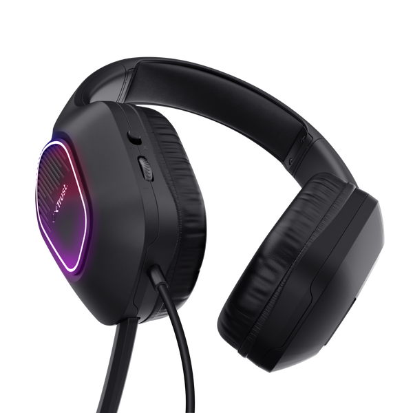 Trust GXT 416 Zirox kufje gaming LED të zeza