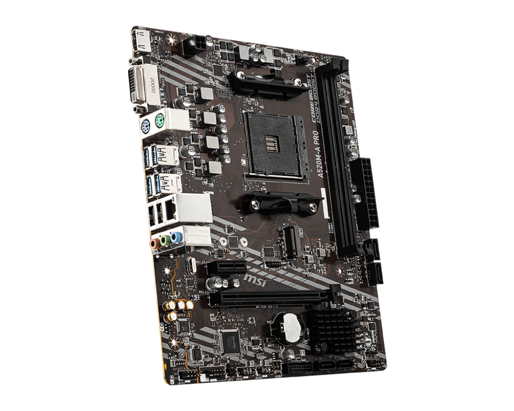 Msi A520m-a PRO Motherboard, AM4, mATX, Ddr4, Ryzen 5000/4000/3000, M.2 dhe HDMI – Komponentë PC, pamja 3