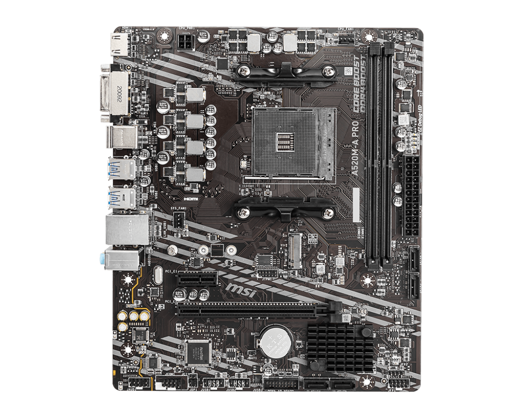 Msi A520m-a PRO Motherboard, AM4, mATX, Ddr4, Ryzen 5000/4000/3000, M.2 dhe HDMI – Komponentë PC, pamja 4