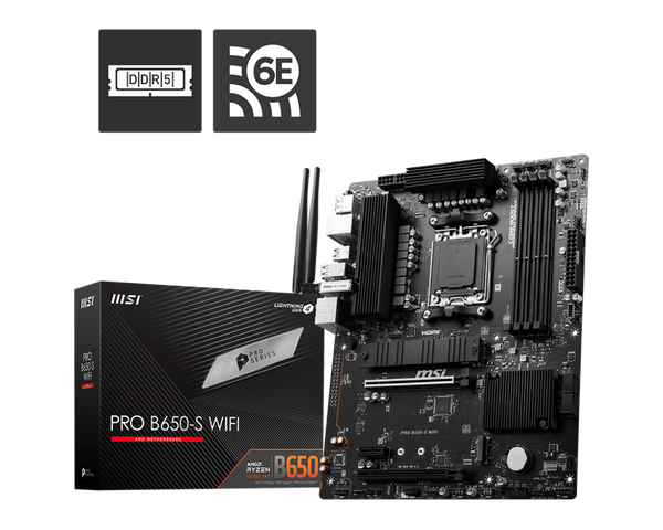 MSI MB PRO B650-S WIFI, AM5, ATX, WIFI+BT, 3Y