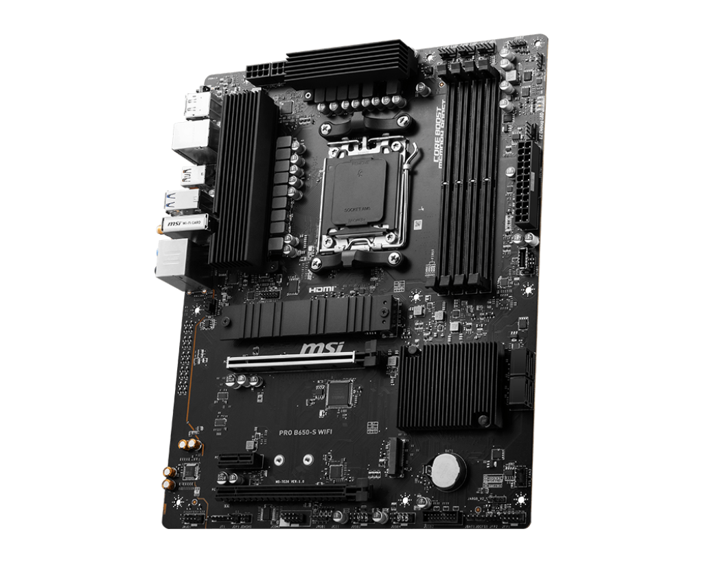 Msi PRO B650-S WIFI Motherboard, AM5, Atx, Ddr5, WiFi 6E dhe Bluetooth 5.3 – Komponentë PC, pamja 4