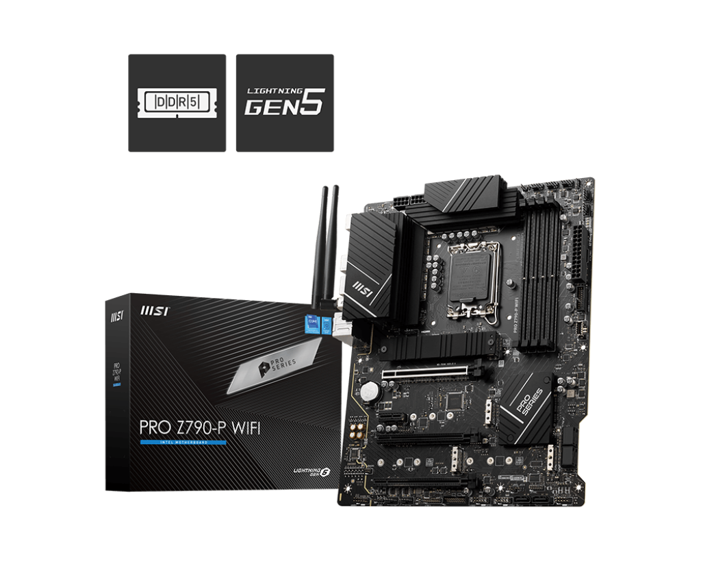 Msi PRO Z790-P WIFI Motherboard, Lga 1700, Atx, Ddr5, WiFi 6E dhe Bluetooth 5.3 – Komponentë PC