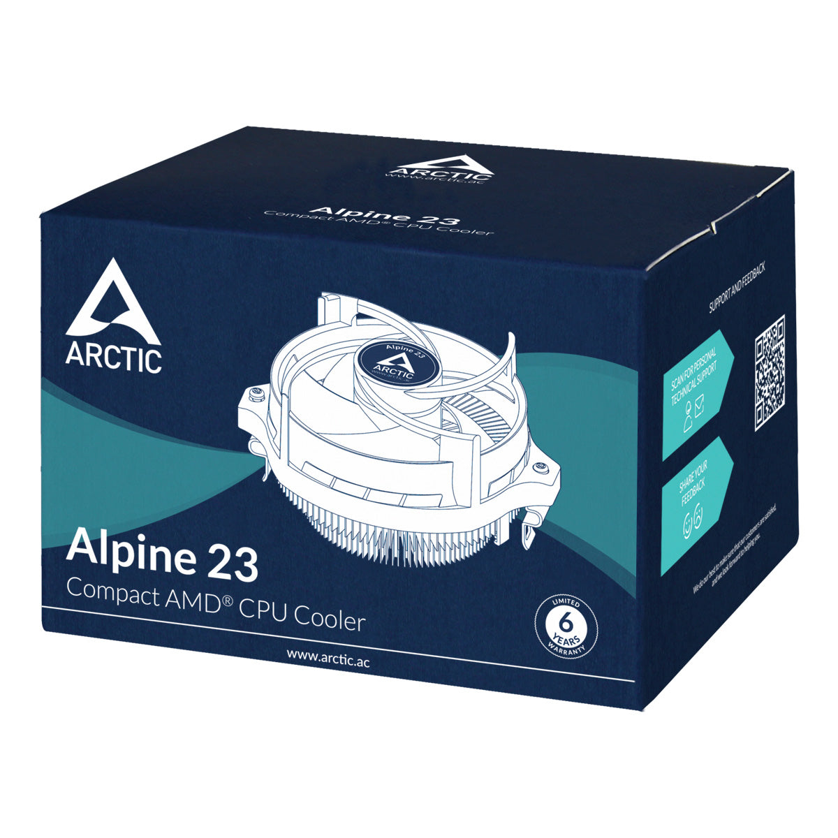 Arctic CPU Cooler Alpine 23, AMD AM5 AM4, 100—2000