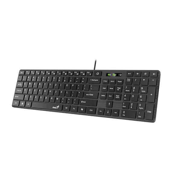 Genius SlimStar 126 Tastierë me Kabllo për Zyrë dhe Shtëpi, e Zezë