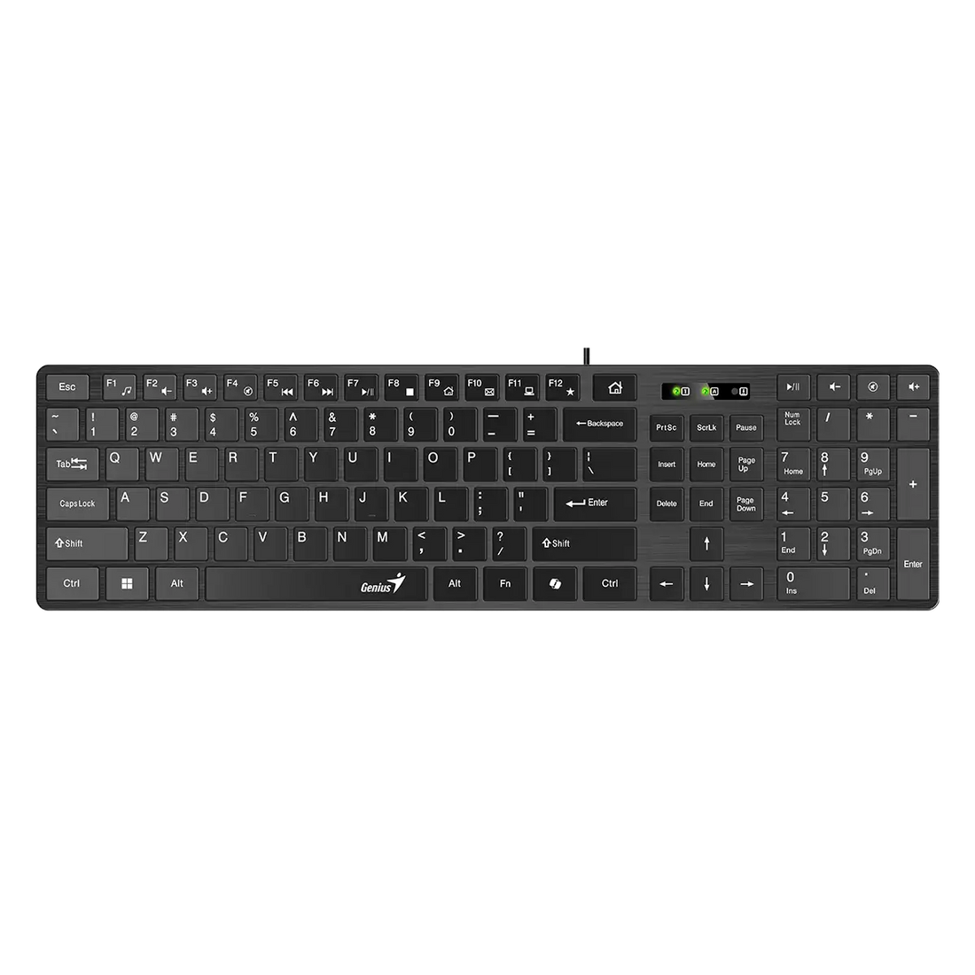 Genius SlimStar 126 tastierë me kabllo e zezë, pamja 2