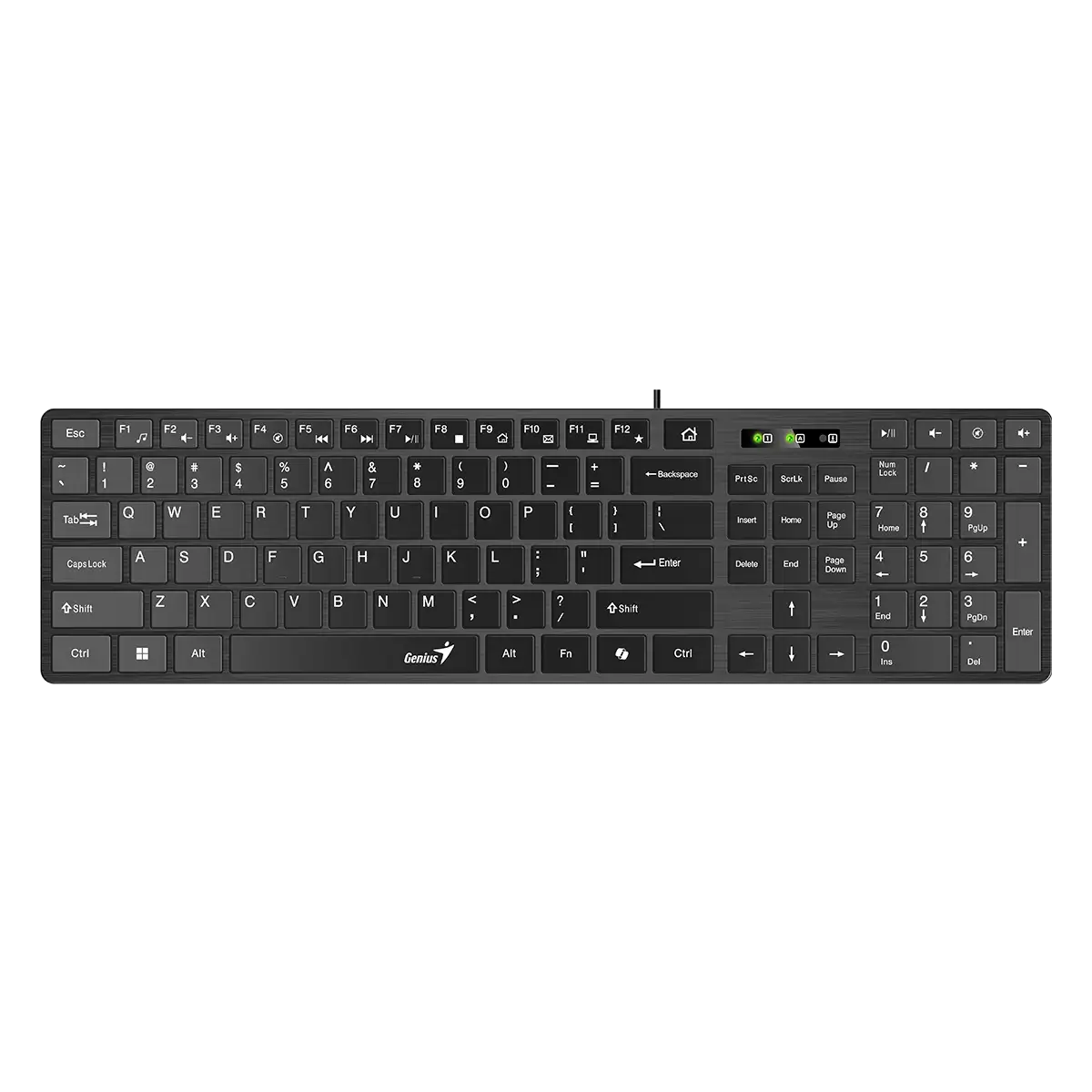 Genius SlimStar 126 tastierë me kabllo e zezë, pamja 2