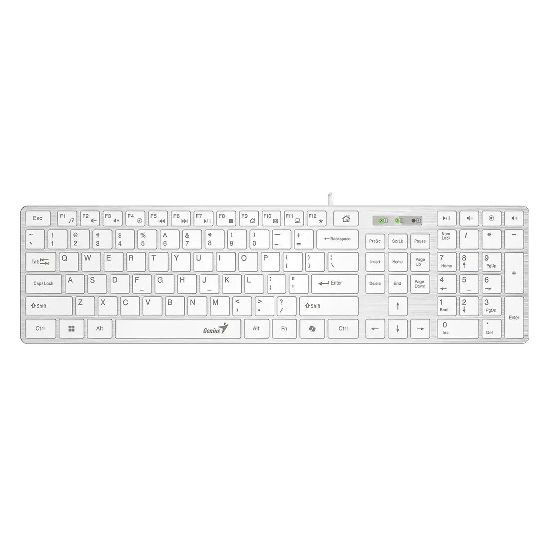 Genius SlimStar 126 tastierë me kabllo e bardhë, pamja 2