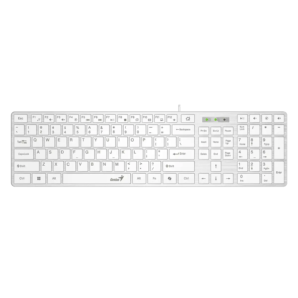 Genius SlimStar 126 tastierë me kabllo e bardhë, pamja 2