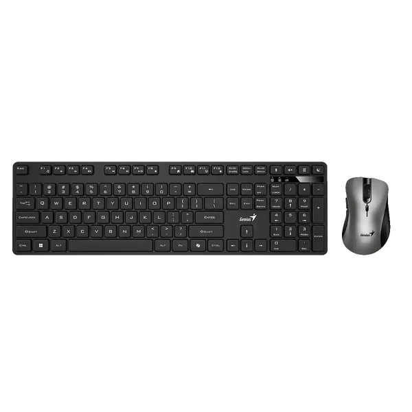 Genius KM-8216S Set Tastierë + Maus Wireless Silent, Copilot, i Zi