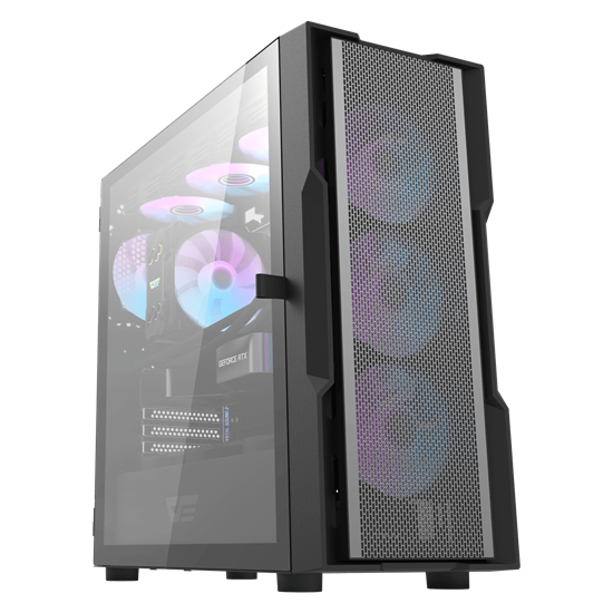 Darkflash DK431 Glass Mid-Tower Black me 4x120mm ARGB Fans