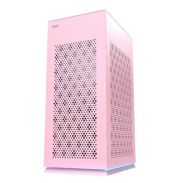 Darkflash DLH21 Kasë ITX Tower me Shirit Drite, Rozë