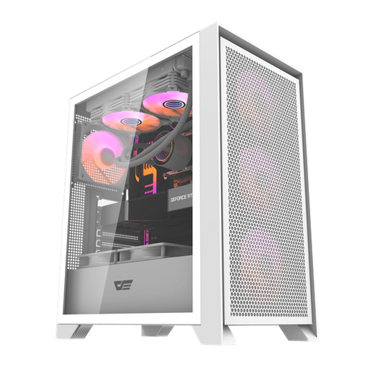 Darkflash DRX70 Mesh RGB Mid-Tower Case White, Kasë