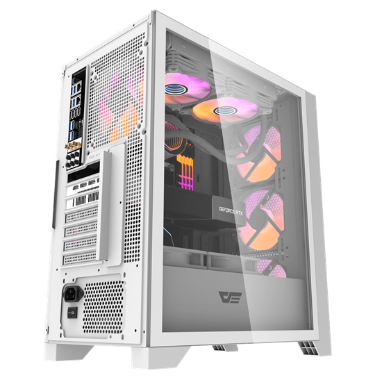 Darkflash DRX70 Mesh RGB Mid-Tower Case White, Kasë