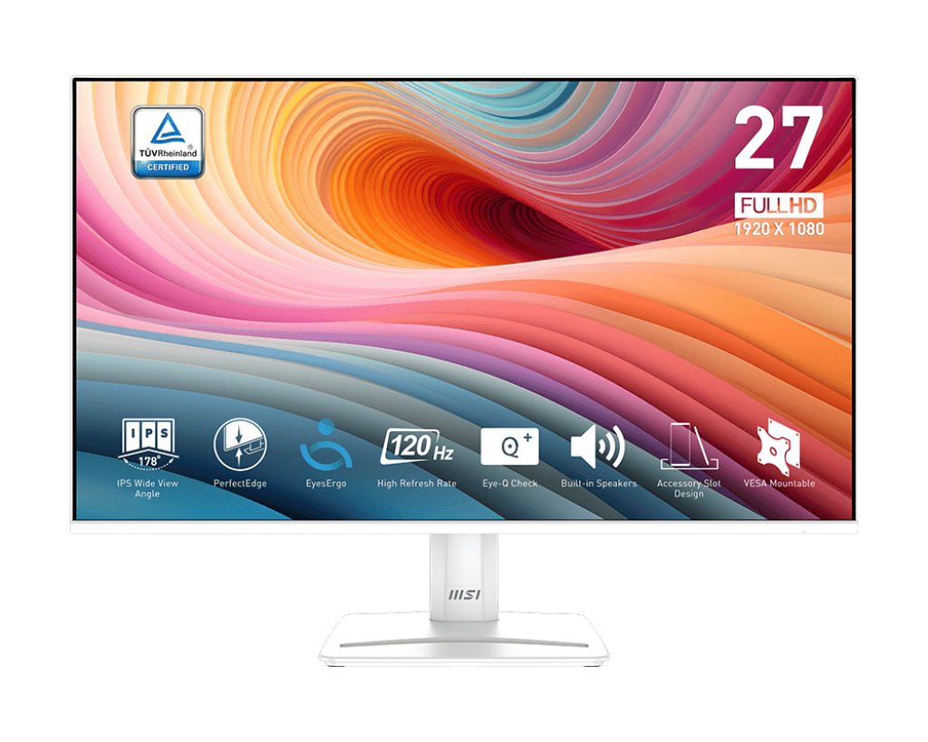 MSI PRO MP275W E2 monitor 27 inç i bardhë, pamja 2