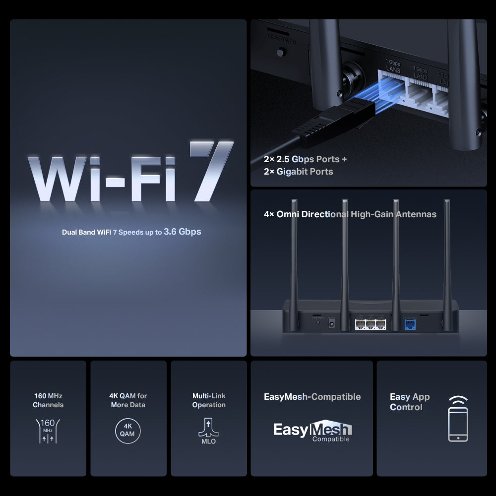 Mercusys MR27BE router Wi-Fi 7 BE3600, pamja 3