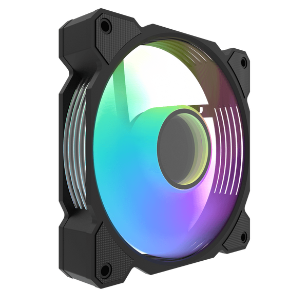 Darkflash DR08 Ventilatorë për Kasë 120mm ARGB, Set 3-në-1, të Zinj