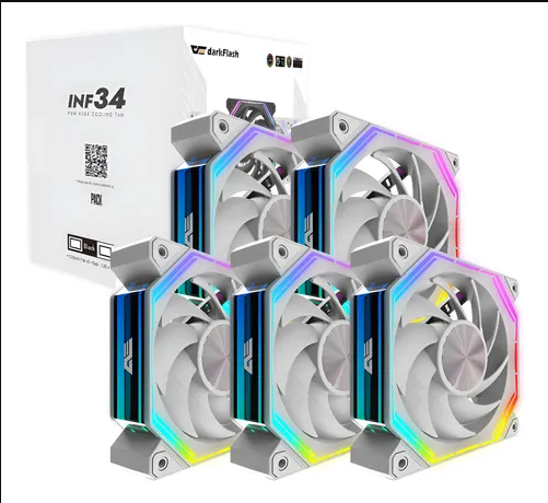 Darkflash Infinity 34 ventilatorë 140mm ARGB të bardhë