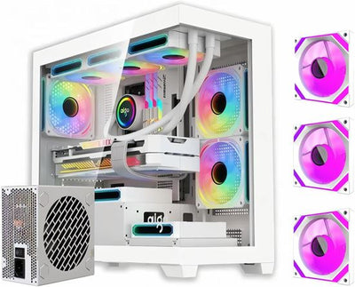 Darkflash C218 M-ATX Tower White me 3x120mm ARGB Fans + 650W PSU