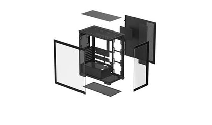 DeepCool CG580 Mid-Tower PC Case me Tempered Glass, Mbështetje për Ftohje të Avancuar dhe Cable Management – 12 Muaj Garancion