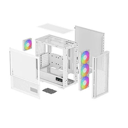 DeepCool CH560 Mid-Tower Case White, 4 ventilatorë 120mm ARGB